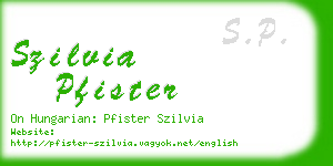 szilvia pfister business card